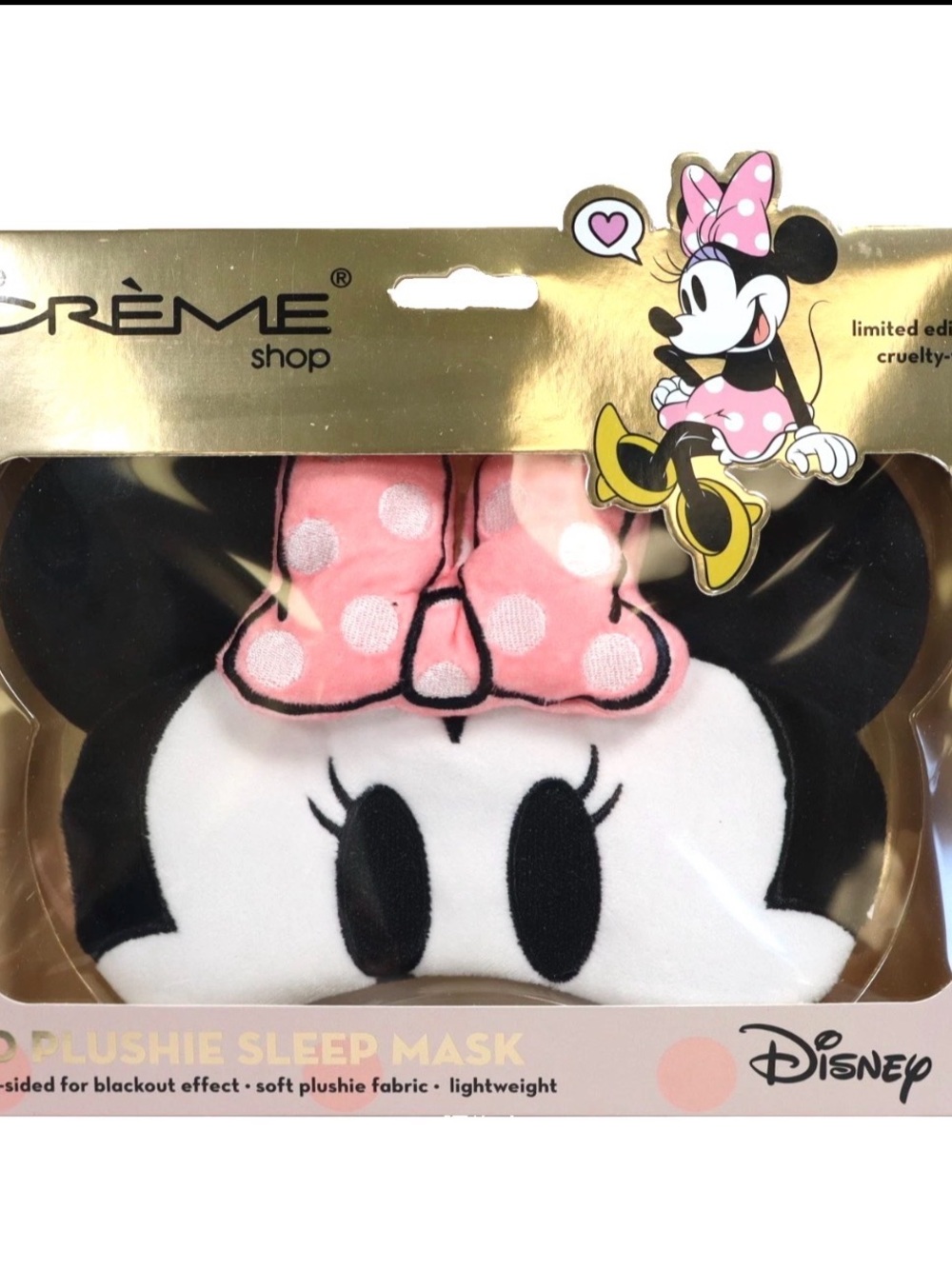 Disney Minnie Mouse Pink Plush Kids Sleep Mask by Crème Shop